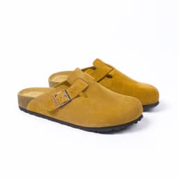 High-end leather men's and women's outdoor slipper sandals with cork sole and genuine leather toe cap, BK