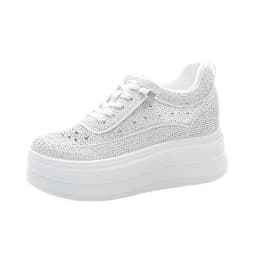 9cm Air Mesh Micrifiber Synthetic Leather Summer Chunky Sneakers Breathable Platform Wedge Women Vulcanize Hollow Shoes