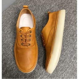 QHCCID Male Low Top Soft Cowhide Casual Shoes Shallow Breathable Summer Footwear