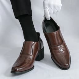British Thick High Heeled 6CM Dress Leather Shoes Men High Quality Casual Business Shoes For Men Platform Social Wedding Shoes