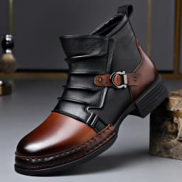mens fashion stage nightclub original leather boots black brown shoes brand designer cowboy platform boot cool ankle botas male