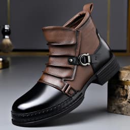 mens fashion stage nightclub original leather boots black brown shoes brand designer cowboy platform boot cool ankle botas male