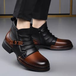 mens fashion stage nightclub original leather boots black brown shoes brand designer cowboy platform boot cool ankle botas male