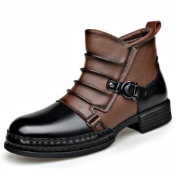 mens fashion stage nightclub original leather boots black brown shoes brand designer cowboy platform boot cool ankle botas male