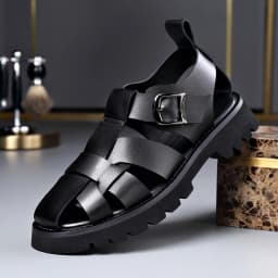 2026 Summer Gladiator Sandals New Breathable Casual Men Genuine Leather Sandals Hollow Beach Shoes Men Black Sizes 38-48 sandals