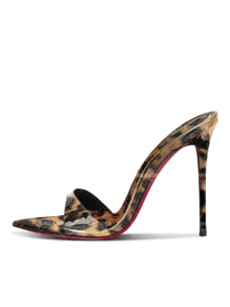 Summer New Leopard Print Pointed Semi Drag Minimalist High Heels for Women, Ultra-Fine Heel Slippers, Open Toed Sandals