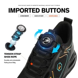Waterproof Men Safety Shoes Steel Toe Sneakers Rotated Button Puncture Proof Work Safety Boots Man Air Cushion Working Footwear