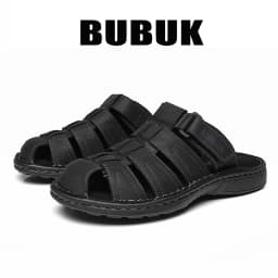 Bubuk Men's New Fashion Open-Toe Casual Summer Slippers, Adjustable, Non-Slip, Suitable for All Seasons, Comfortable Soft-Soled Beach Shoes