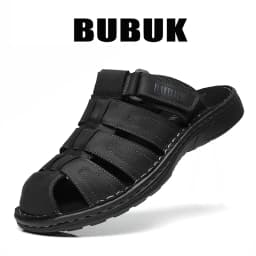 Bubuk Men's New Fashion Open-Toe Casual Summer Slippers, Adjustable, Non-Slip, Suitable for All Seasons, Comfortable Soft-Soled Beach Shoes