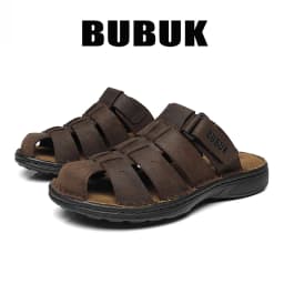 Bubuk Men's New Fashion Open-Toe Casual Summer Slippers, Adjustable, Non-Slip, Suitable for All Seasons, Comfortable Soft-Soled Beach Shoes