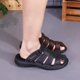 Bubuk Men's New Fashion Open-Toe Casual Summer Slippers, Adjustable, Non-Slip, Suitable for All Seasons, Comfortable Soft-Soled Beach Shoes