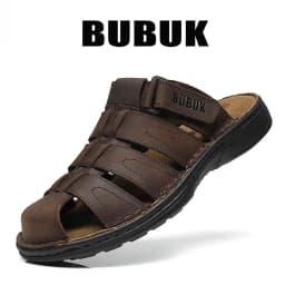 Bubuk Men's New Fashion Open-Toe Casual Summer Slippers, Adjustable, Non-Slip, Suitable for All Seasons, Comfortable Soft-Soled Beach Shoes