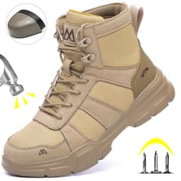 Lightweight Indestructible Steel Toe Safety Work Shoes Puncture Resistant Non Slip Tactical Work Sneakers for Men Women