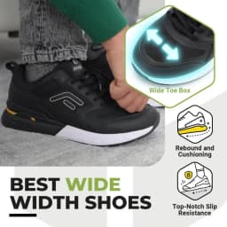 FitVille Men Walking Shoes Extra Wide Diabetic-Friendly Male Sneakers with Arch Support Cushioning Sports Running Shoes for Men