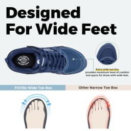 FitVille Men Walking Shoes Extra Wide Diabetic-Friendly Male Sneakers with Arch Support Cushioning Sports Running Shoes for Men