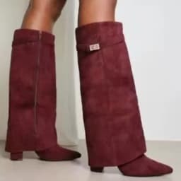 2026 Autumn/Winter New Extended Edition Pointed Ultra High Thick Bottom Metal Buckle Side Zipper Fashion Boots Size 34-48