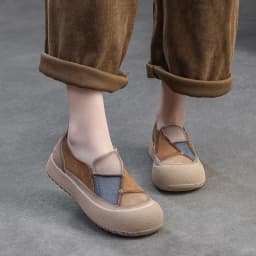 DRKANOL 2026 Spring Women Slip On Loafers Flat Platform Shoes Mixed Colors Patch Genuine Leather Round Toe Casual Single Shoes