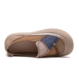 DRKANOL 2026 Spring Women Slip On Loafers Flat Platform Shoes Mixed Colors Patch Genuine Leather Round Toe Casual Single Shoes