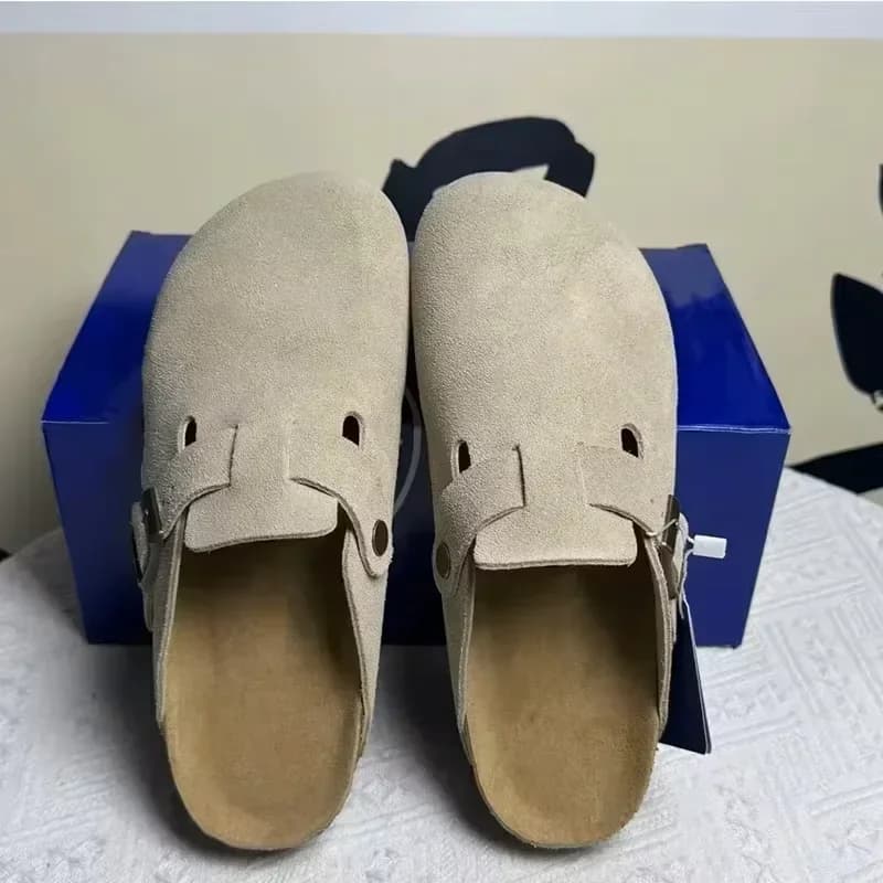 High Quality Retro Button Toe Half Drag Men's And Women's Outdoor Wear 2026 New Comfortable Lazy Shoes Thick Sole Versatile