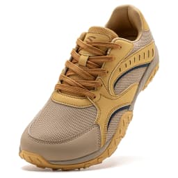 HOBIBEAR Unisex Wide Toe Hiking Sneakers Lace-Up Walking Shoes Outdoor Travel Artificial Leather Mesh Minimalist Sneakers