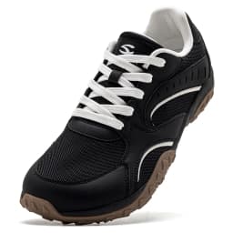 HOBIBEAR Unisex Wide Toe Hiking Sneakers Lace-Up Walking Shoes Outdoor Travel Artificial Leather Mesh Minimalist Sneakers