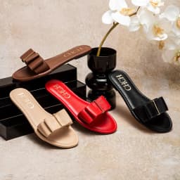 CHCH Women's Flat Shoes New Summer Bow Casual Slippers Black Commuting Women's Shoes