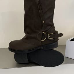 Eilyken 2026 Winter Vintage Pleated Round Toe Ankle Boots For Women Color Zipper Buckle Square Heels Punk Gothic Boots Mujer