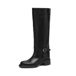 FEDONAS Women Genuine Leather Knee High Boots Thick Heels Long Motorcycle Boots Quality Warm High Knight Boots Shoes