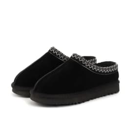 Women Winter New Cashmere Warm Thick Soles Without Heel-covered Hair Half Slipper Cotton Shoes Cashmere Warm Boots 