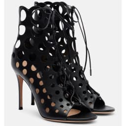 Lace Up Hollow Out Peep Toe Sandals Sexy Round Toe Thin Heel Matte Leather Customized New Arrivals Fashion Women Shoes