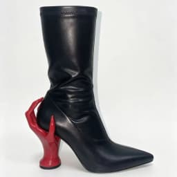New Spring/Autumn Women's Finger Weird Heels Mid-Calf Boots Pointed Toe Slip On Fashion Sexy Elastic Mid-Calf Boots For Women