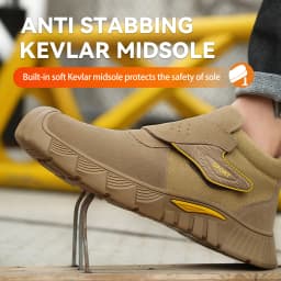 Steel Toe Work Shoes for Men Woamen Anti-Smash Anti-Puncture Blue Safety Shoes Breathable Lightweight Air Cushion Work Shoes