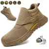 Steel Toe Work Shoes for Men Woamen Anti-Smash Anti-Puncture Blue Safety Shoes Breathable Lightweight Air Cushion Work Shoes