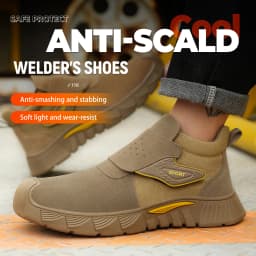 Steel Toe Work Shoes for Men Woamen Anti-Smash Anti-Puncture Blue Safety Shoes Breathable Lightweight Air Cushion Work Shoes