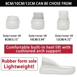 12cm Platform Elevator Sneakers Women Casual White Shoes Genuine Leather 8cm Height Increasing Shoes Female Summer Mesh Sneakers