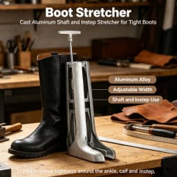 Boot Stretcher Footwear Care Aluminum Adjustable Instep Stretcher Curved Side Plates Boot Shaft Expander for Calf Support
