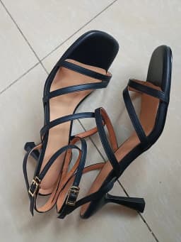 New Trend 2025 Ankle Strap Sandals Summer Women Sexy Party High Heels Black Light-Yellow Beige Apricot One Word Buckle Sandal