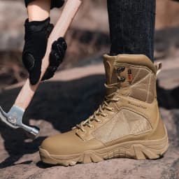 High-Top Anti-Smashing Work Boots Outdoor Waterproof Safety Shoes Steel Toe Non Slip Men's Boots Fashion Protective Men Shoes