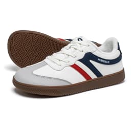 HOBIBEAR Wide Toe Shoes Unisex Artificial Leather Faux Fur Lined Sneakers Casual Retro Lace Up Shoes for Women Men