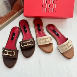 CH 2025 Summer New Women's Leisure Sandals Women's Slippers Simple Solid Colour Design Daily Style Fashion Women's Slippers