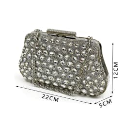 2026 INS Italian Design Silver Rhinestone Peep Toe Women's Bigger Size High Heels Matching Bag Set Ideal for Parties & Weddings