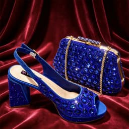 2026 INS Italian Design Silver Rhinestone Peep Toe Women's Bigger Size High Heels Matching Bag Set Ideal for Parties & Weddings