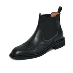 SmallHut 2026 New Trend Autumn Winter Genuine Cow Leather Women Chelsea Boots Black Brown Low Block Heels Round Toe Ankle Boots