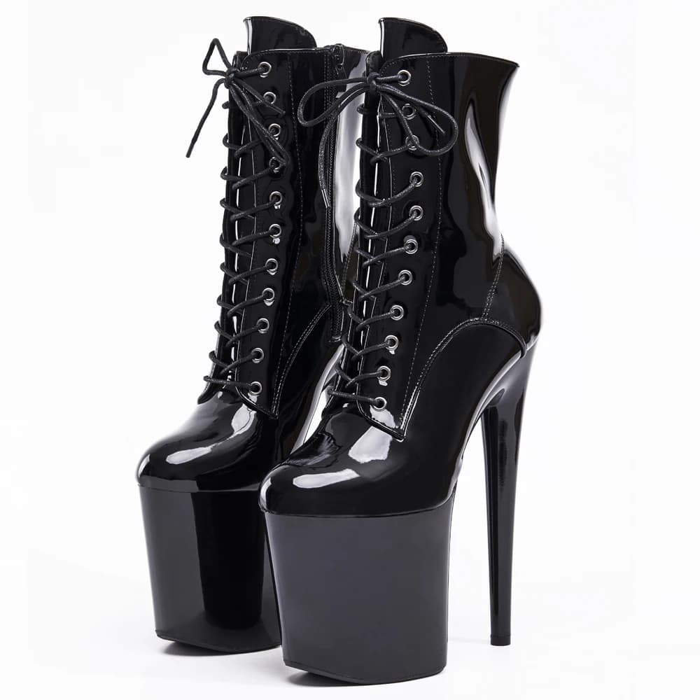 Stripper 8" Platform Lace Up Cтрипы Pole Dance Ankle High Boots In Stock Fast Shipping Size36-43