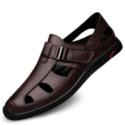 Men Genuine Leather Sandals Summer Male Shoes Beach Sandals Fashion Comfortable Outdoor Casual Sneakers Classic Business Sandals