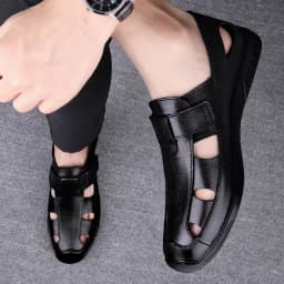 Men Genuine Leather Sandals Summer Male Shoes Beach Sandals Fashion Comfortable Outdoor Casual Sneakers Classic Business Sandals