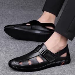 Men Genuine Leather Sandals Summer Male Shoes Beach Sandals Fashion Comfortable Outdoor Casual Sneakers Classic Business Sandals