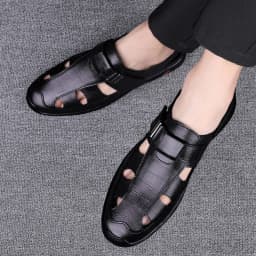 Men Genuine Leather Sandals Summer Male Shoes Beach Sandals Fashion Comfortable Outdoor Casual Sneakers Classic Business Sandals