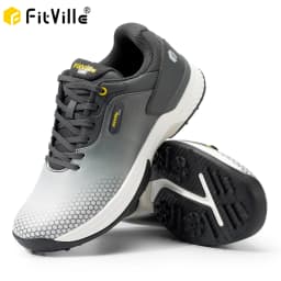 FitVille Wide Men's Golf Shoes Non-Slip Wear-Resistant Comfortable Pickleball Sports Shoes Suitable for Swollen Feet Relieve Toe