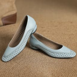 Plus size 34-41 women's hollow-out sheepskin round toe slip-on pumps 3cm thick low heel elegant ladies summer breathable shoes
